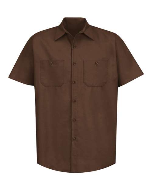 Red Kap Men's Industrial Short Sleeve Work Shirt - SP24 - EMBROIDERED