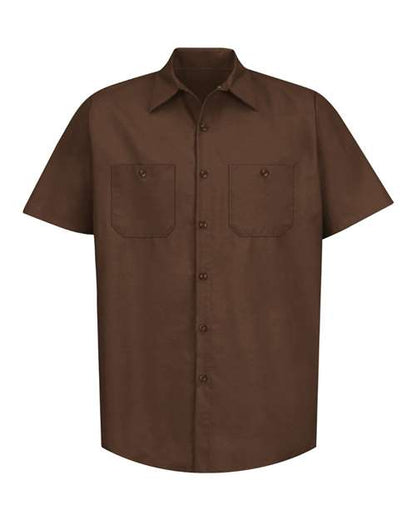Red Kap Men's Industrial Short Sleeve Work Shirt - SP24 - EMBROIDERED
