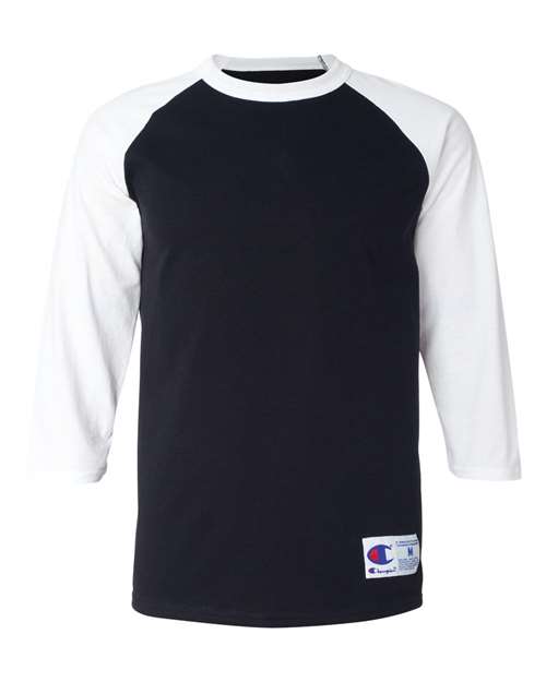 Champion. Unisex Raglan Sleeve Baseball T-Shirt. T137