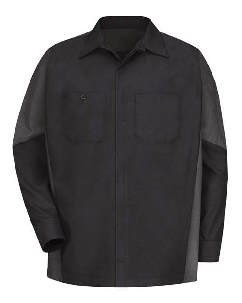 Red Kap Men's Long Sleeve Automotive Crew Shirt - SY10 - EMBROIDERED