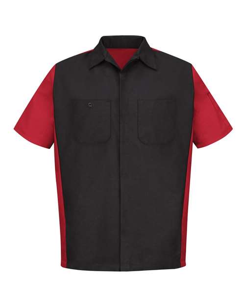 Red Kap Men's Short Sleeve Automotive Crew Shirt - SY20 - EMBROIDERED