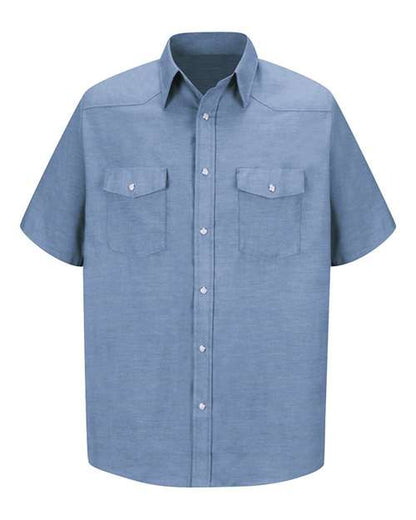 Red Kap Men's Deluxe Western Style Short Sleeve Shirt - SC24 - EMBROIDERED