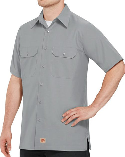 Red Kap Men's Ripstop Short Sleeve Work Shirt - SY60 - EMBROIDERED
