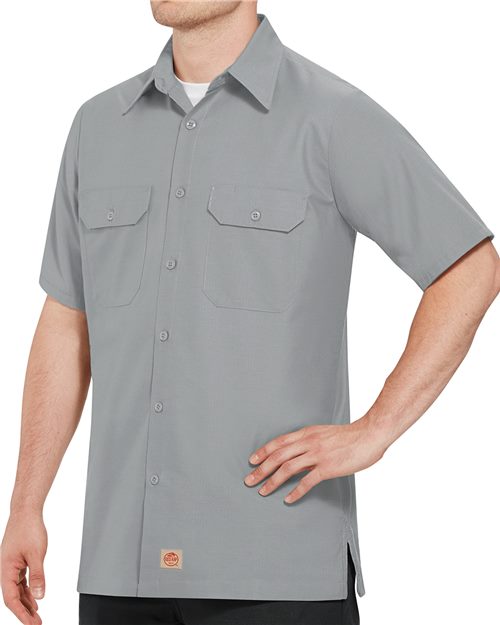 Red Kap Men's Ripstop Short Sleeve Work Shirt - SY60 - EMBROIDERED