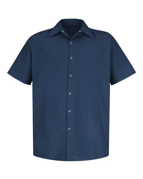 Red Kap Men's Specialized Short Sleeve Pocketless Work Shirt - SP26 - EMBROIDERED