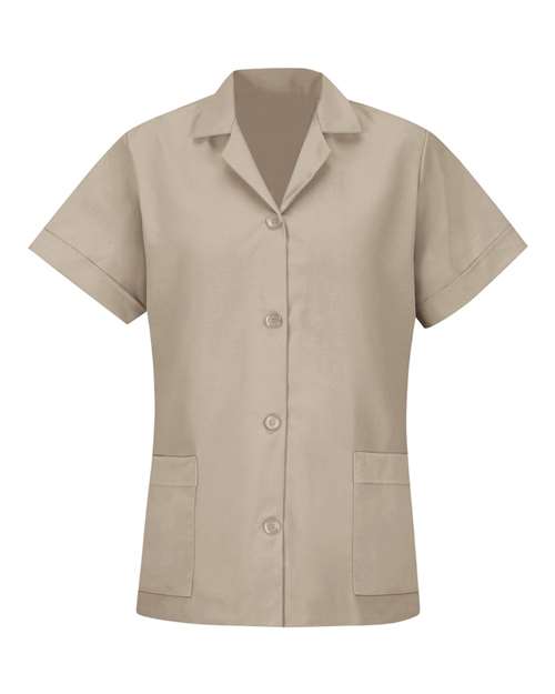 Red Kap Women's Loose Fit Short Sleeve Button Smock - TP23 - EMBROIDERED