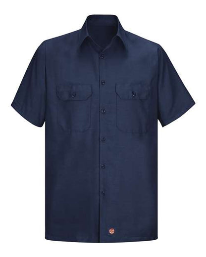Red Kap Men's Ripstop Short Sleeve Work Shirt - SY60 - EMBROIDERED