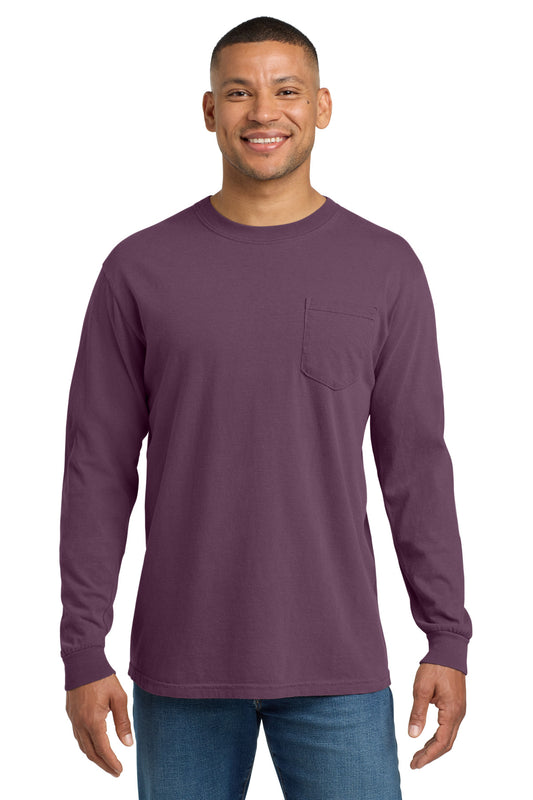 COMFORT COLORS  Heavyweight Ring Spun Long Sleeve Pocket Tee. 4410 - EMBROIDERED