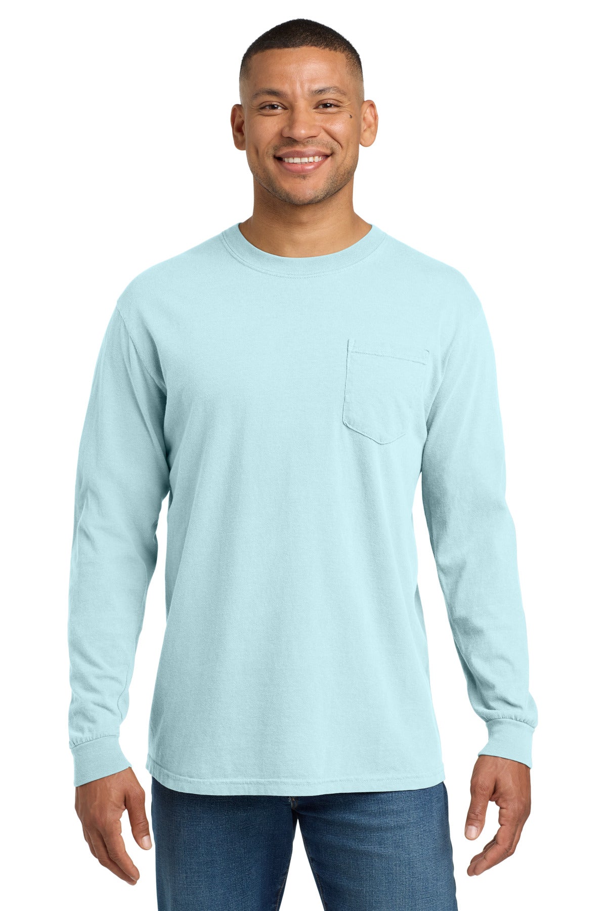 COMFORT COLORS  Heavyweight Ring Spun Long Sleeve Pocket Tee. 4410 - EMBROIDERED