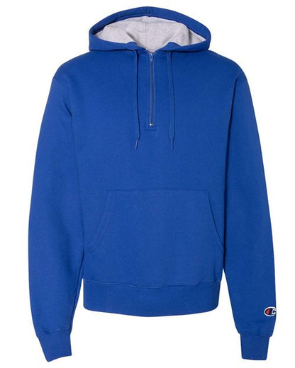 Champion. Men's Cotton Max Hooded Quarter-Zip Sweatshirt. S185