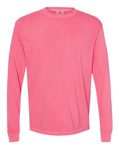 Comfort Colors Unisex Garment-Dyed Heavyweight Long Sleeve T-Shirt - 6014 - EMBROIDERED