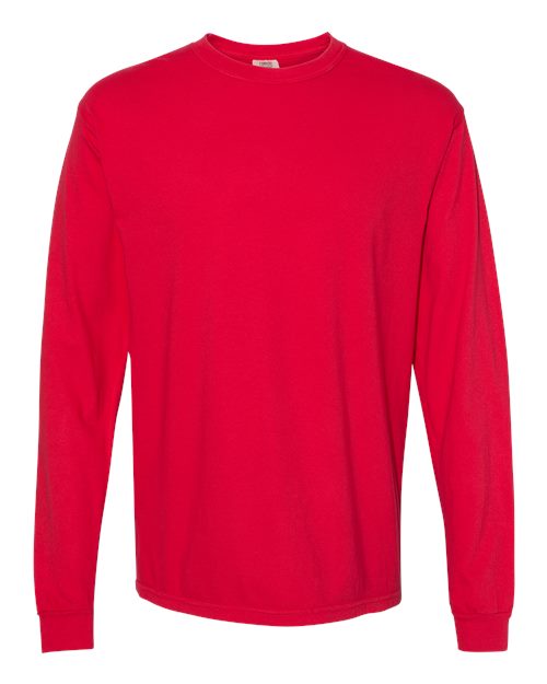 Comfort Colors Unisex Garment-Dyed Heavyweight Long Sleeve T-Shirt - 6014 - EMBROIDERED