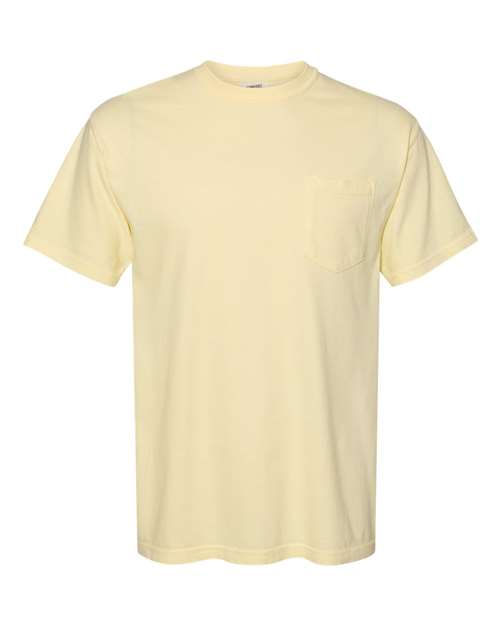 Comfort Colors Unisex Garment-Dyed Heavyweight Pocket T-Shirt - 6030 - EMBROIDERED