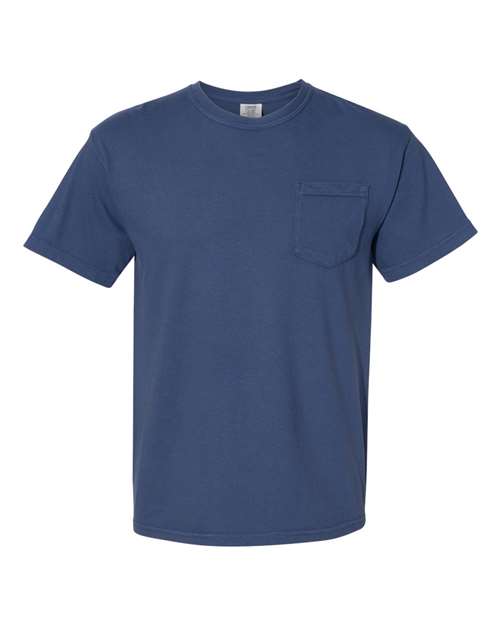 Comfort Colors Unisex Garment-Dyed Heavyweight Pocket T-Shirt - 6030 - EMBROIDERED