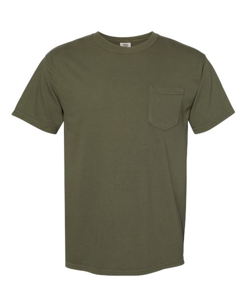 Comfort Colors Unisex Garment-Dyed Heavyweight Pocket T-Shirt - 6030 - EMBROIDERED