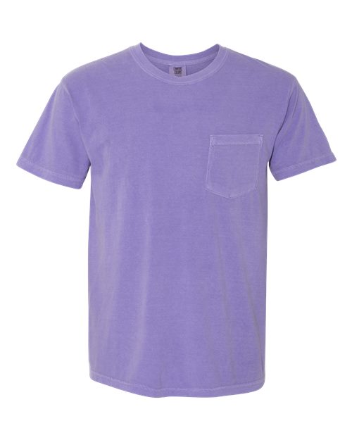 Comfort Colors Unisex Garment-Dyed Heavyweight Pocket T-Shirt - 6030 - EMBROIDERED