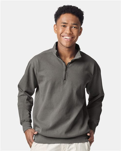 Comfort Colors Unisex Garment-Dyed Quarter-Zip Sweatshirt - 1580 - EMBROIDERED