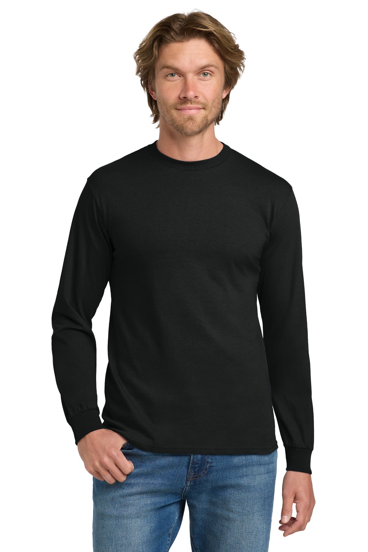 Gildan - Heavy Cotton‚ 100% Cotton Long Sleeve T-Shirt.  5400 - EMBROIDERED
