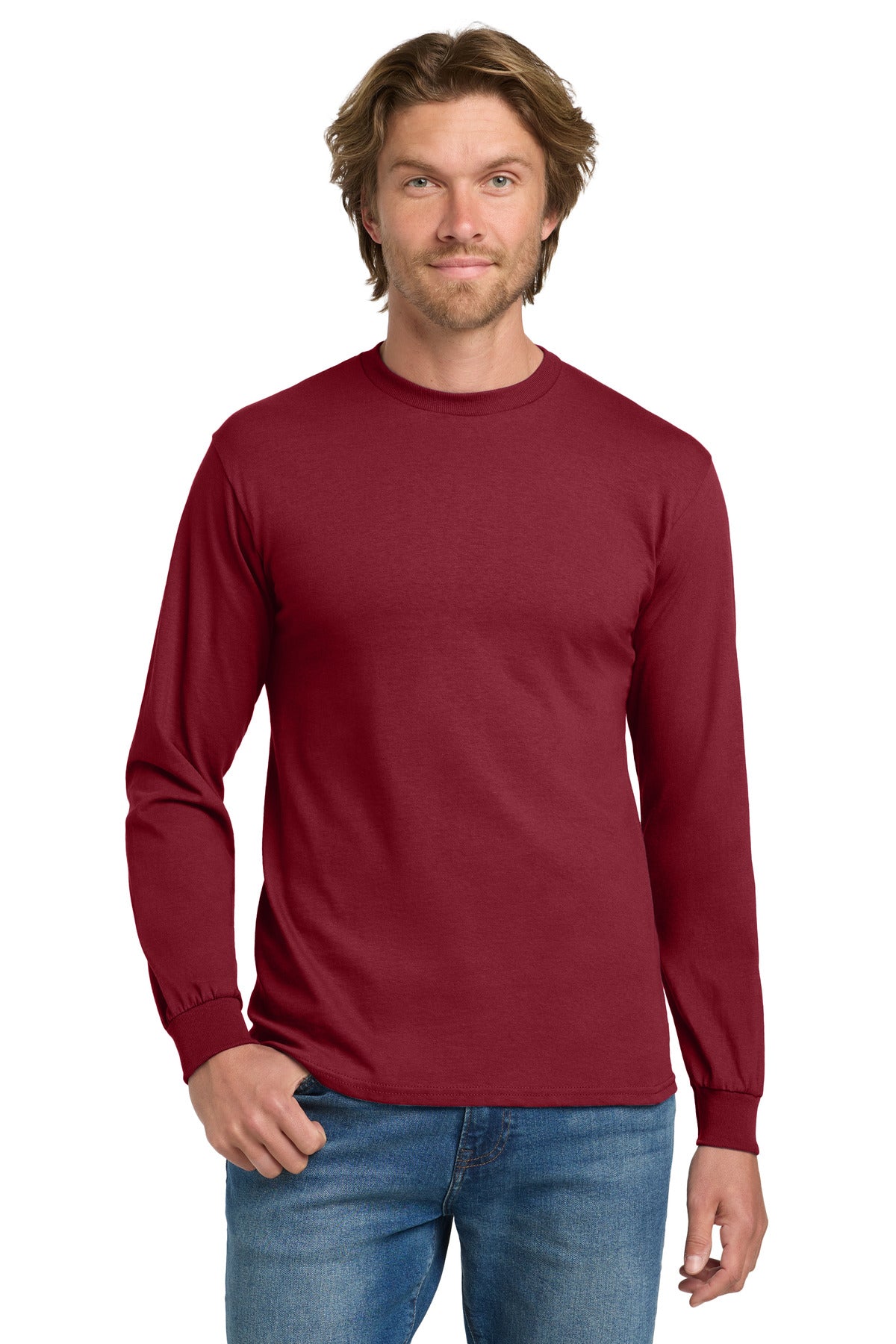 Gildan - Heavy Cotton 100% Cotton Long Sleeve T-Shirt. 5400 - EMBROIDERED