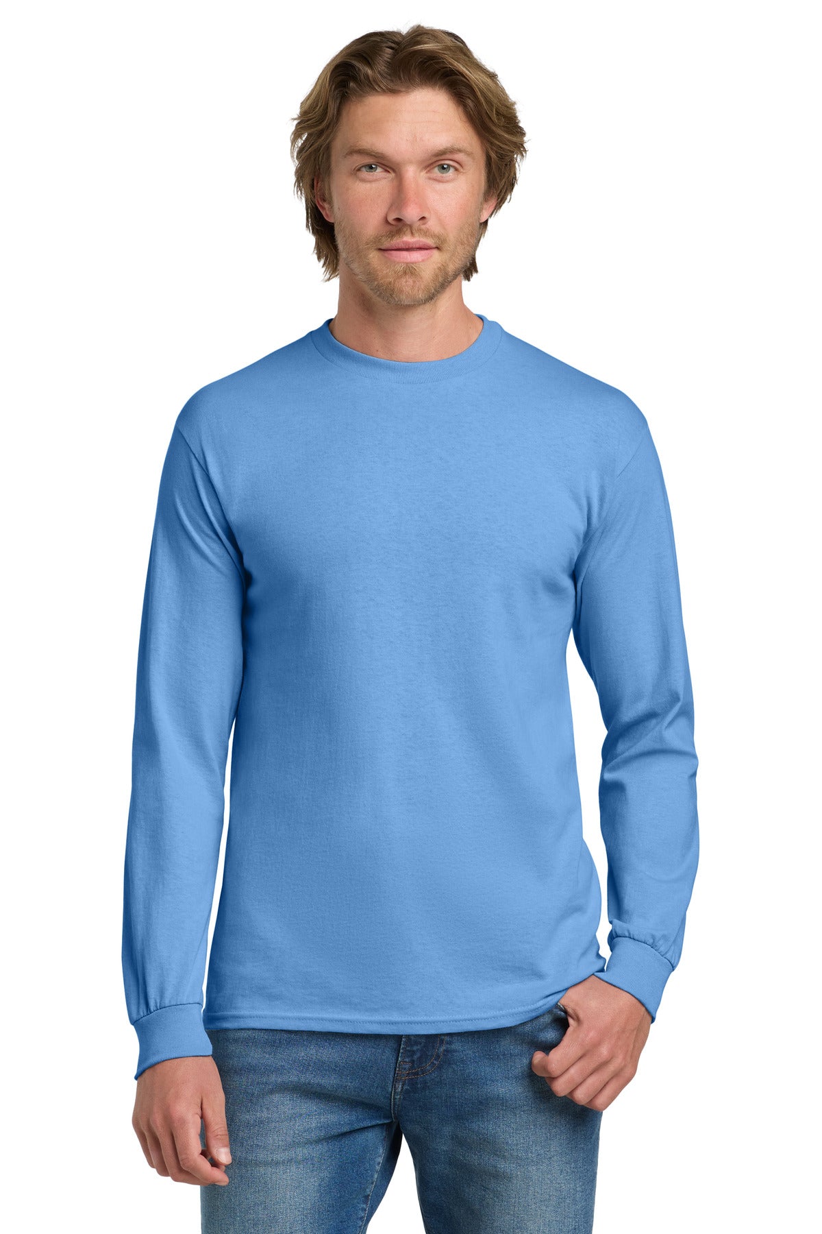 Gildan - Heavy Cotton‚ 100% Cotton Long Sleeve T-Shirt.  5400 - EMBROIDERED