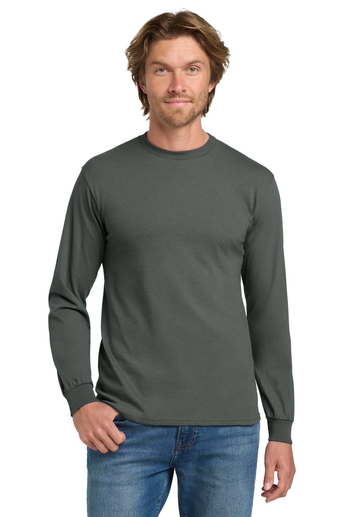Gildan - Heavy Cotton‚ 100% Cotton Long Sleeve T-Shirt.  5400 - EMBROIDERED