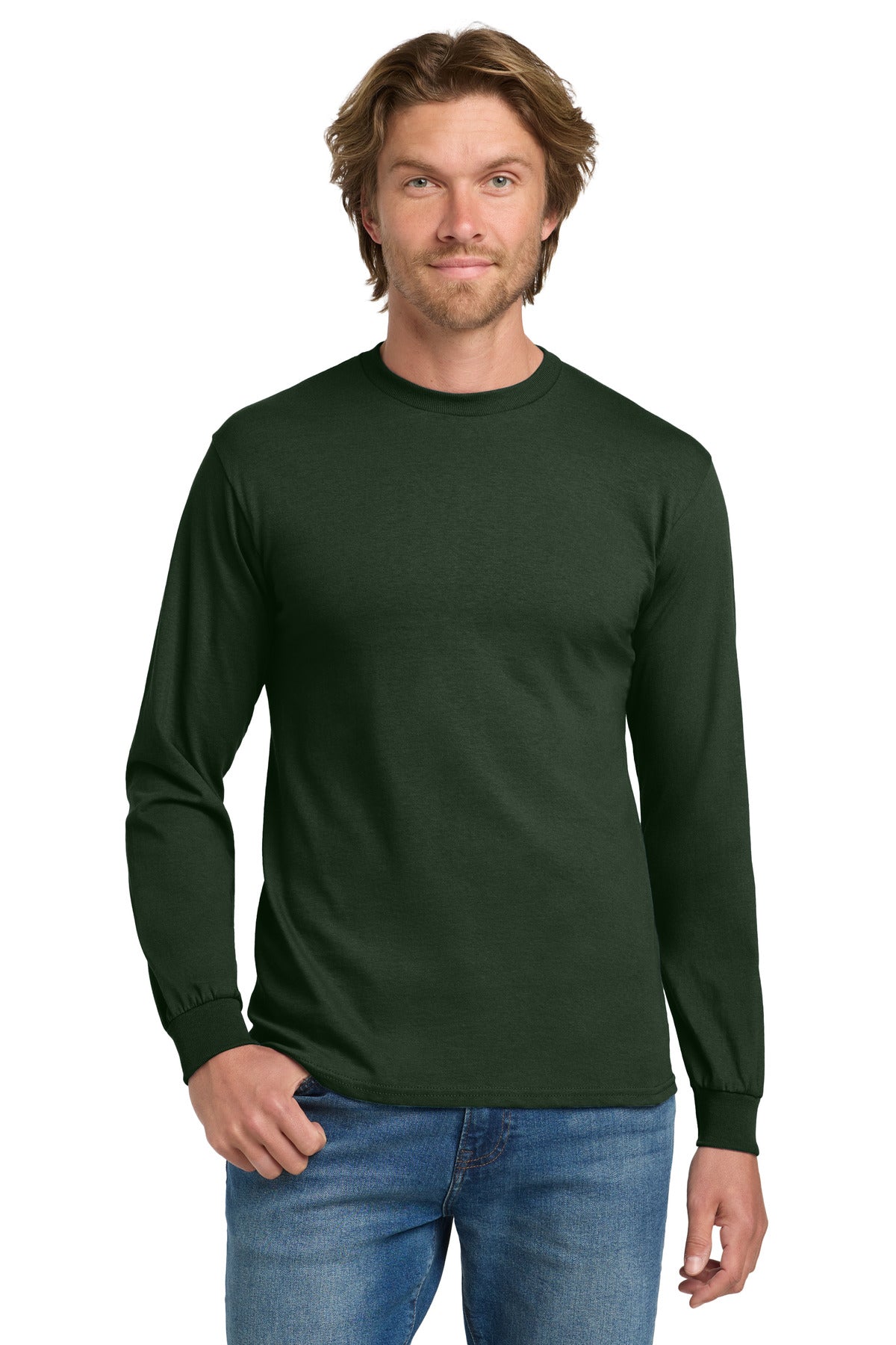 Gildan - Heavy Cotton‚ 100% Cotton Long Sleeve T-Shirt.  5400 - EMBROIDERED