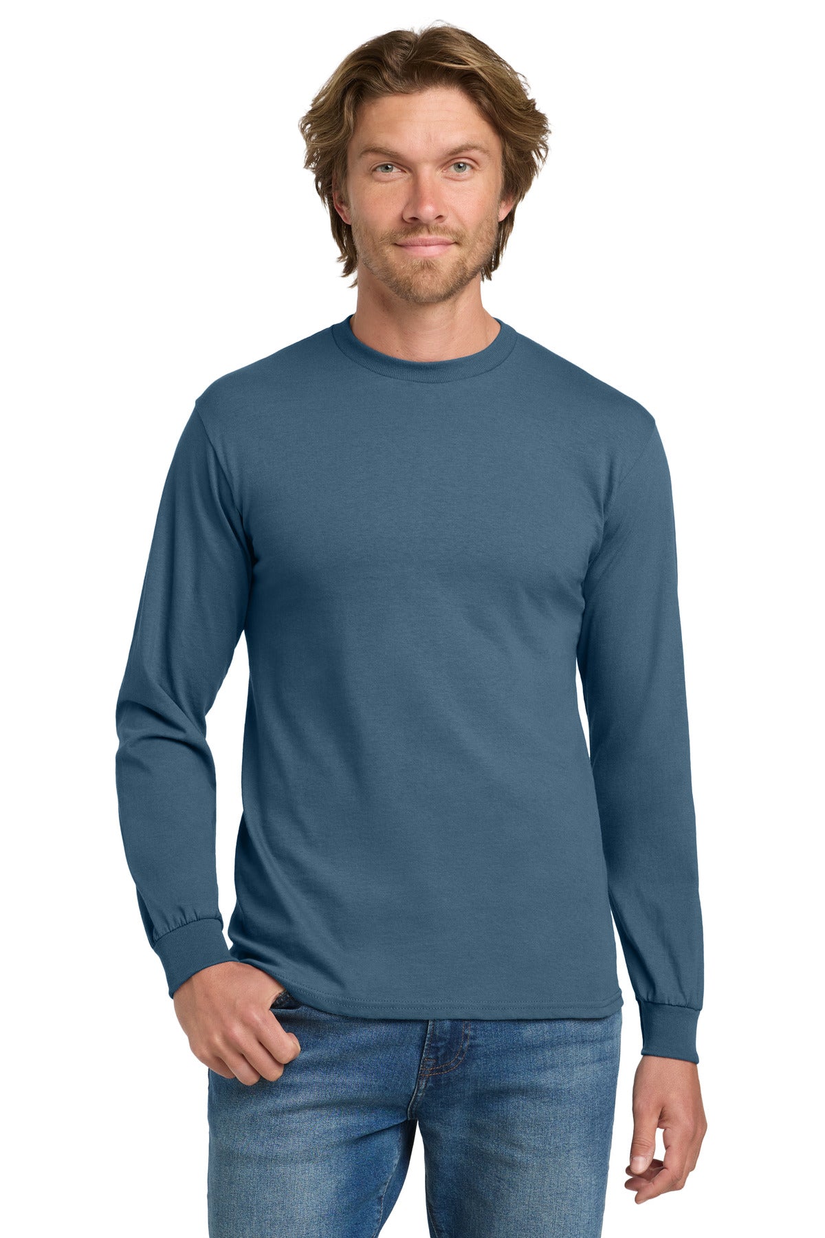 Gildan - Heavy Cotton 100% Cotton Long Sleeve T-Shirt. 5400 - EMBROIDERED