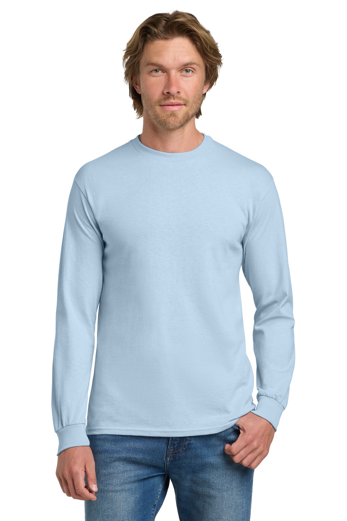 Gildan - Heavy Cotton‚ 100% Cotton Long Sleeve T-Shirt.  5400 - EMBROIDERED