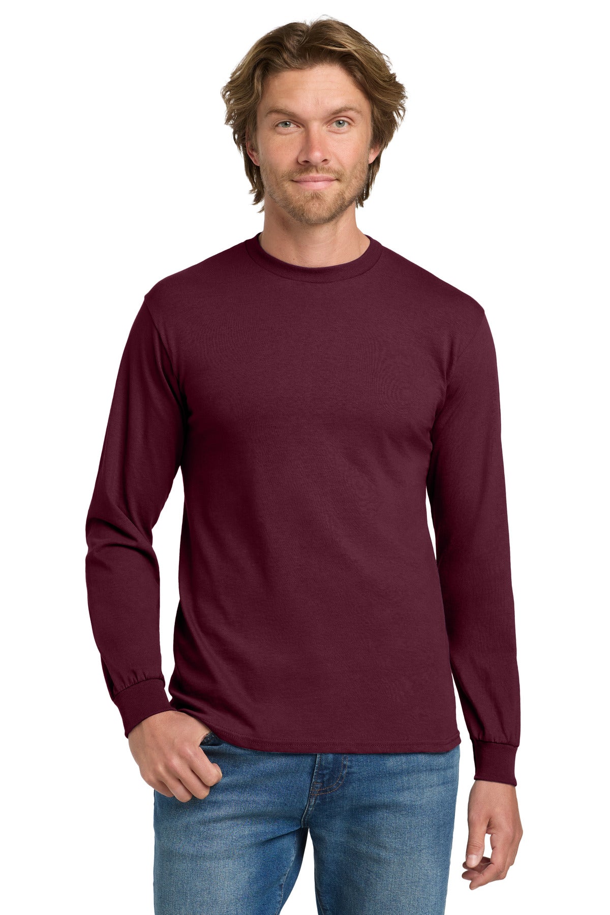Gildan - Heavy Cotton‚ 100% Cotton Long Sleeve T-Shirt.  5400 - EMBROIDERED