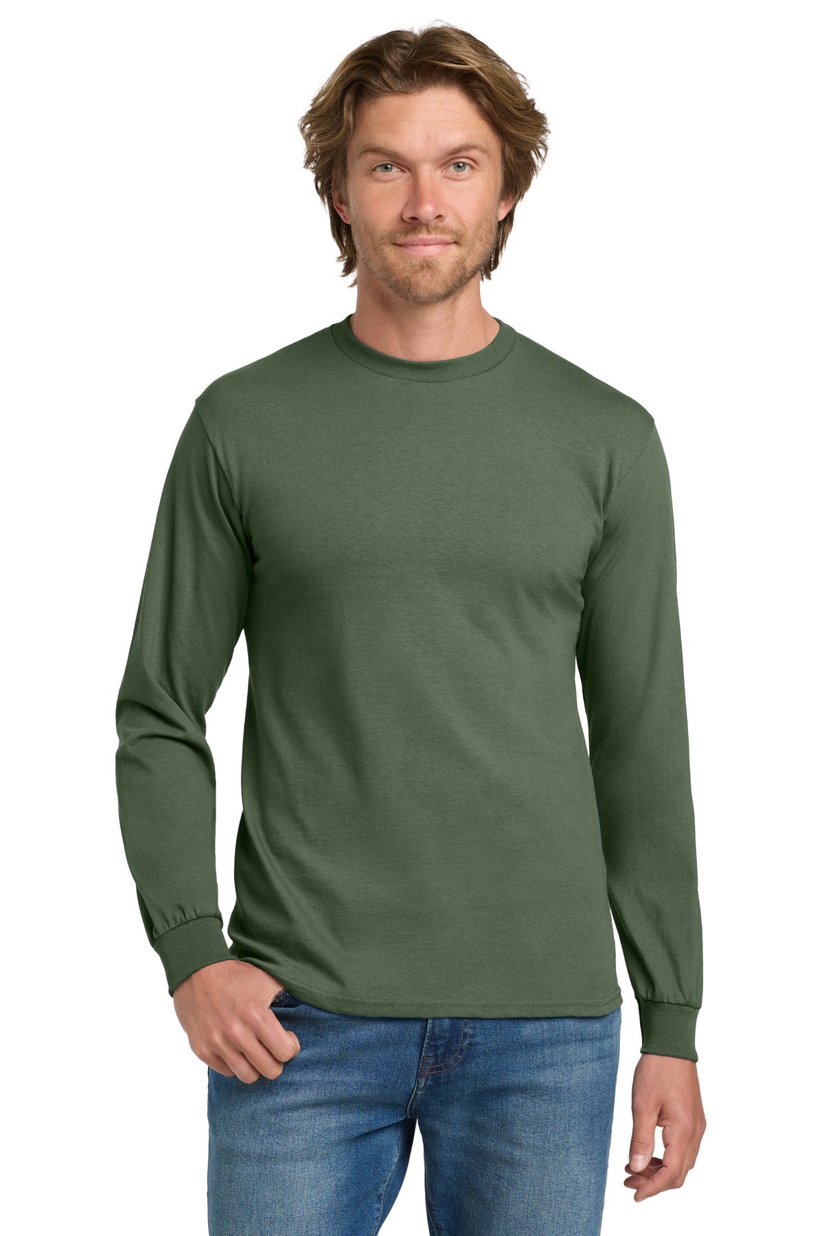 Gildan - Heavy Cotton‚ 100% Cotton Long Sleeve T-Shirt.  5400 - EMBROIDERED