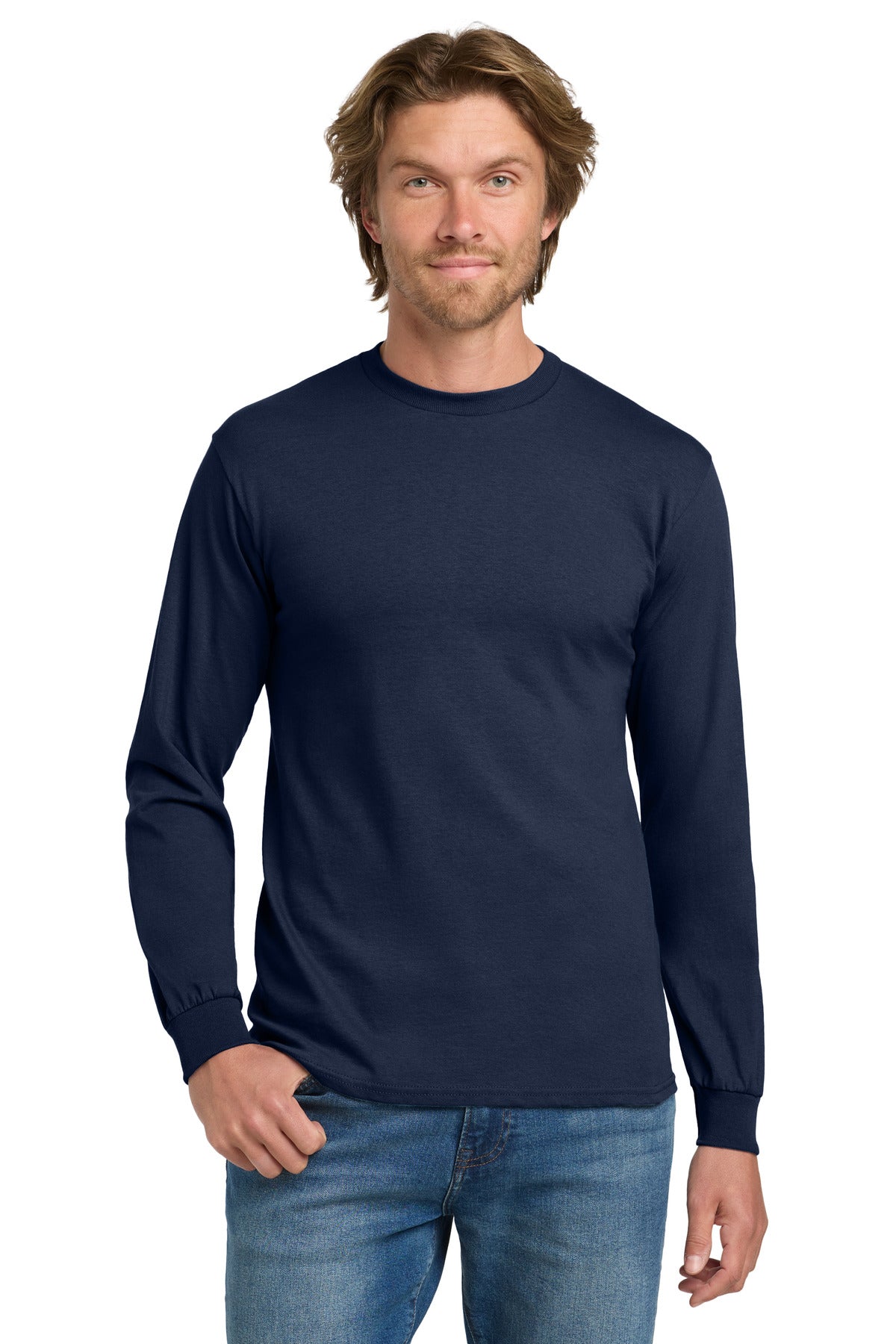 Gildan - Heavy Cotton‚ 100% Cotton Long Sleeve T-Shirt.  5400 - EMBROIDERED