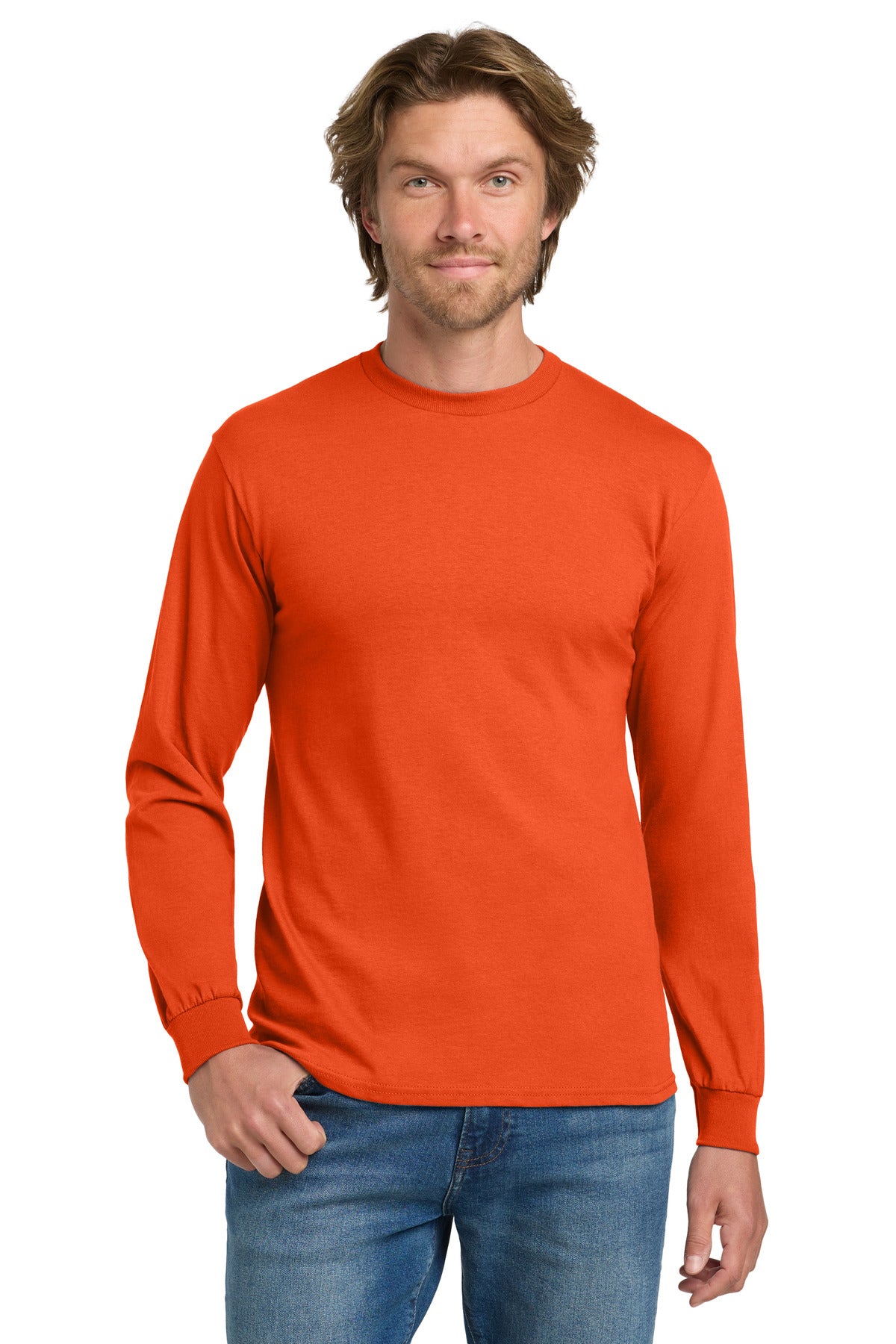 Gildan - Heavy Cotton‚ 100% Cotton Long Sleeve T-Shirt.  5400 - EMBROIDERED