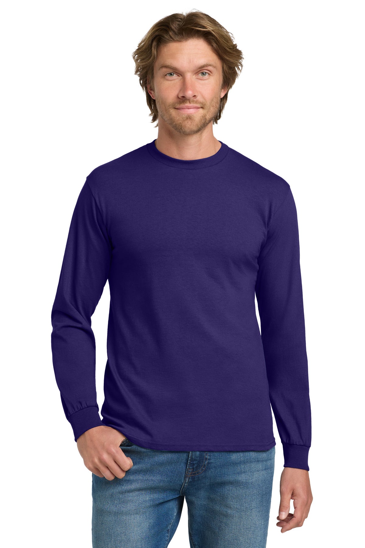 Gildan - Heavy Cotton‚ 100% Cotton Long Sleeve T-Shirt.  5400 - EMBROIDERED