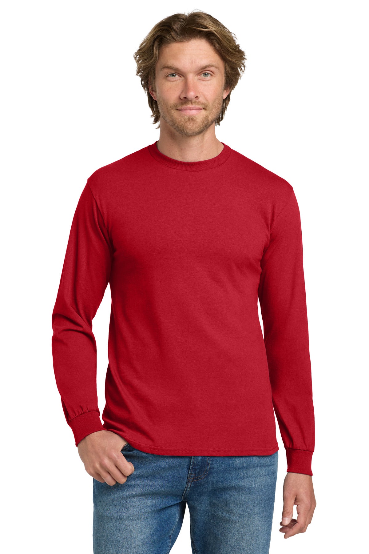 Gildan - Heavy Cotton‚ 100% Cotton Long Sleeve T-Shirt.  5400 - EMBROIDERED