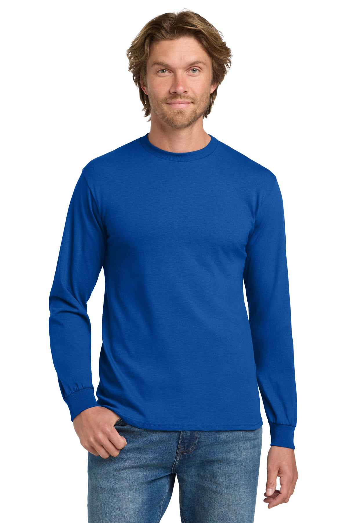 Gildan - Heavy Cotton‚ 100% Cotton Long Sleeve T-Shirt.  5400 - EMBROIDERED