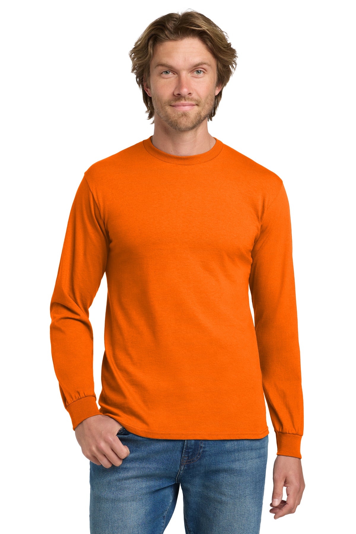 Gildan - Heavy Cotton‚ 100% Cotton Long Sleeve T-Shirt.  5400 - EMBROIDERED