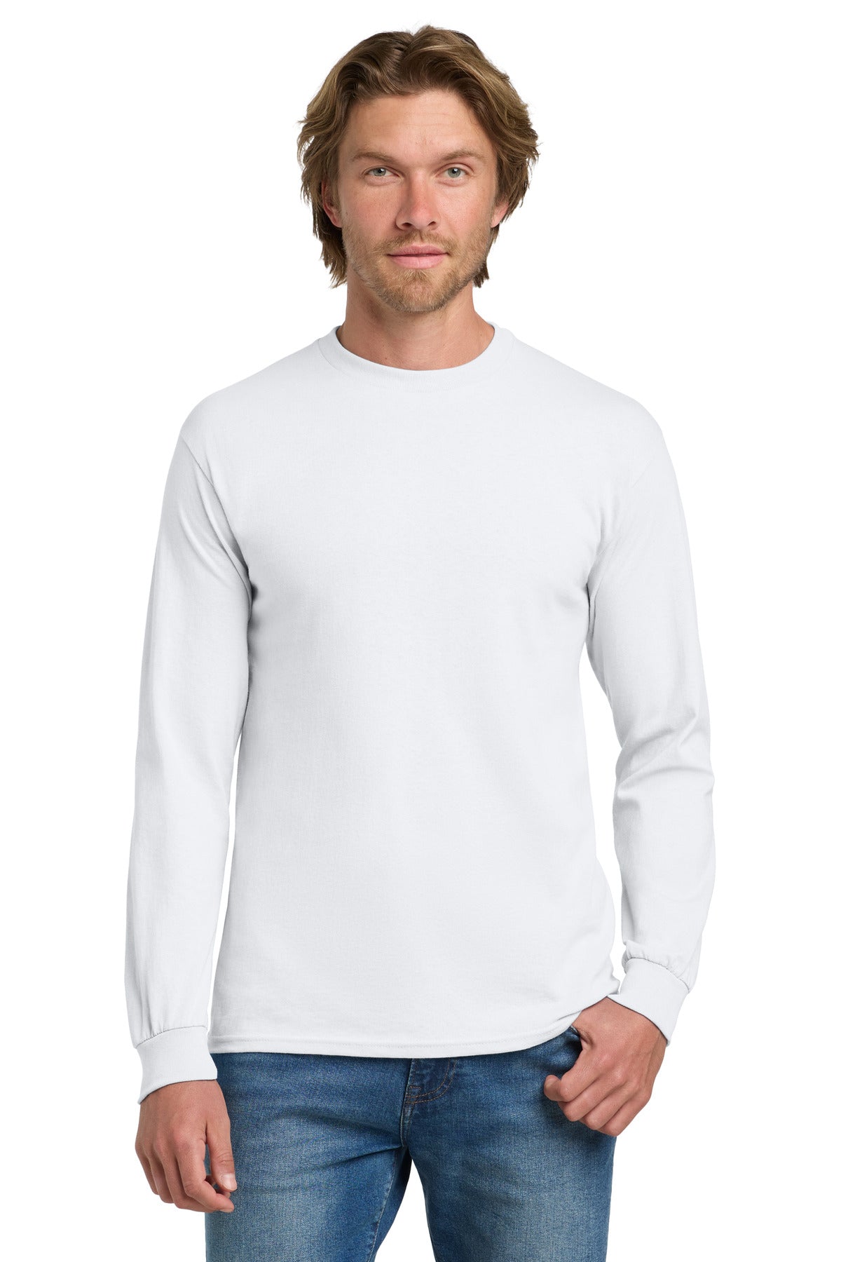 Gildan - Heavy Cotton‚ 100% Cotton Long Sleeve T-Shirt.  5400 - EMBROIDERED
