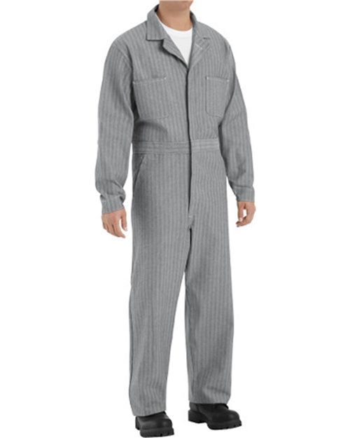 Red Kap Men's Button-Front Cotton Coverall - CC16 - EMBROIDERED