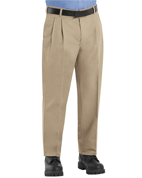 Red Kap Men's Pleated Twill Slacks - PT38 - EMBROIDERED