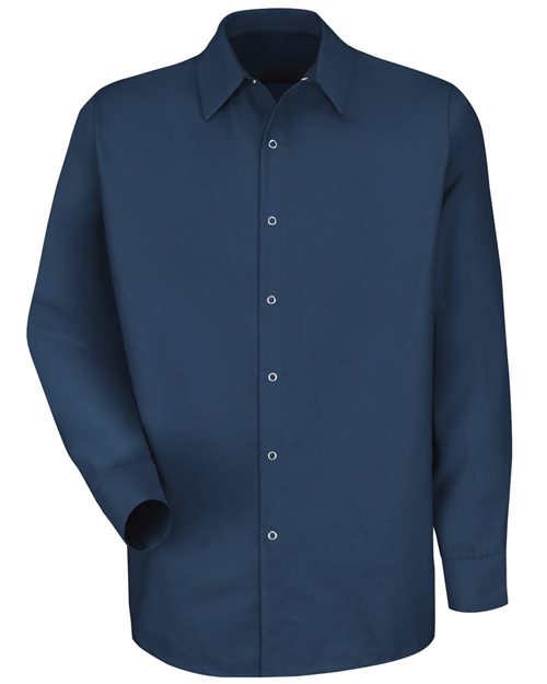 Red Kap Men's Tall Specialized Pocketless Poplin Long Sleeve Work Shirt - SP16T - EMBROIDERED