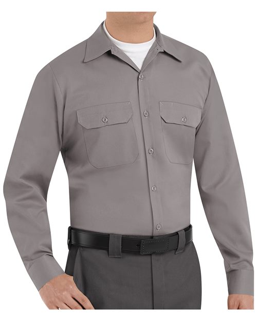 Red Kap Men's Tall Utility Long Sleeve Work Shirt - ST52T - EMBROIDERED