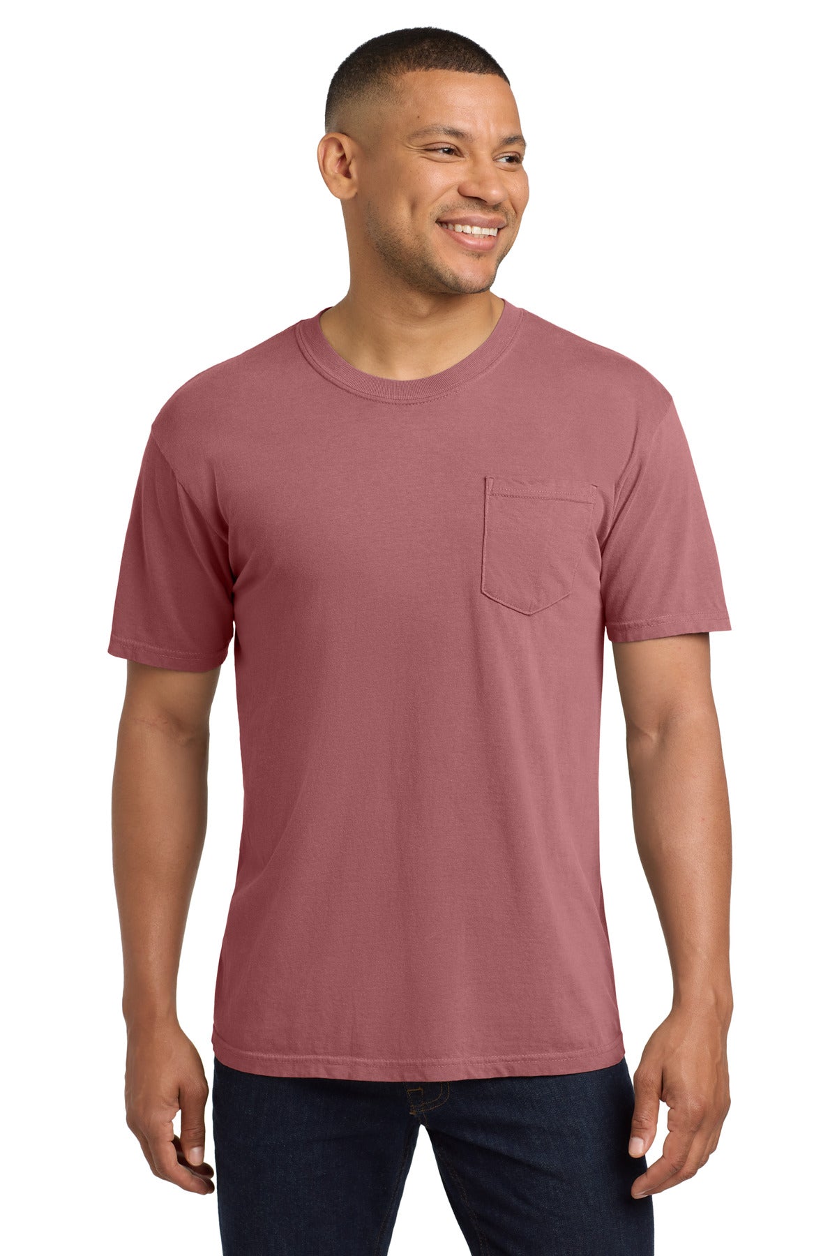 COMFORT COLORS  Heavyweight Ring Spun Pocket Tee. 6030 - EMBROIDERED