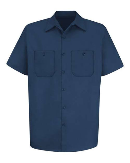 Red Kap Men's Tall Cotton Short Sleeve Uniform Shirt - SC40T - EMBROIDERED
