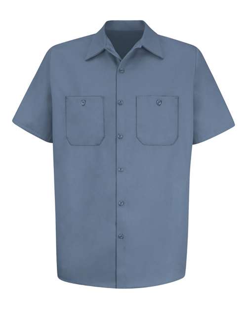 Red Kap Men's Tall Cotton Short Sleeve Uniform Shirt - SC40T - EMBROIDERED