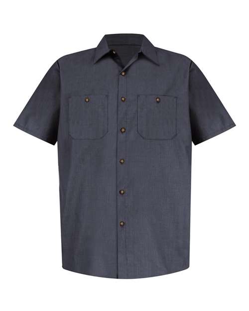 Red Kap Men's Industrial Short Sleeve Work Shirt - SP24 - EMBROIDERED