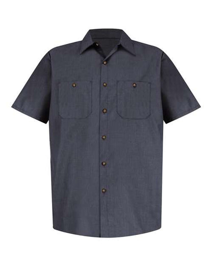 Red Kap Men's Industrial Short Sleeve Work Shirt - SP24 - EMBROIDERED