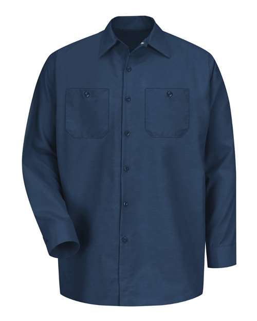 Red Kap Men's Tall Industrial Long Sleeve Work Shirt - SP14T - EMBROIDERED