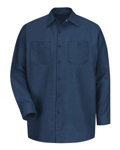 Red Kap Men's Tall Industrial Long Sleeve Work Shirt - SP14T - EMBROIDERED