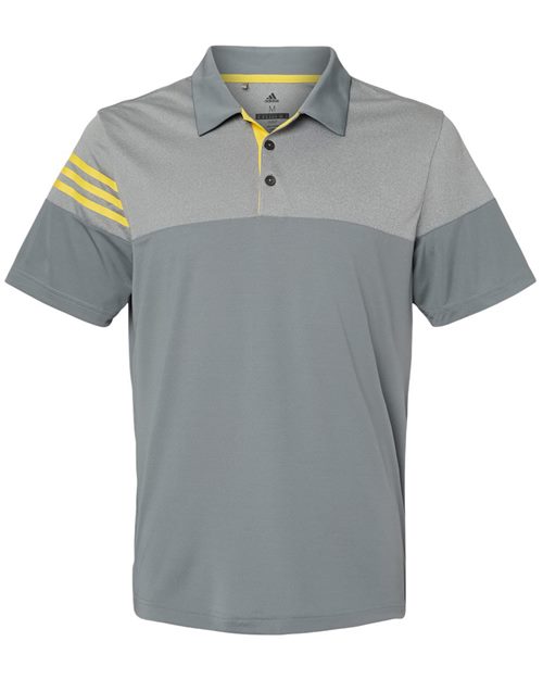 Adidas. Men's Heathered 3-Stripes Colorblocked Polo. A213