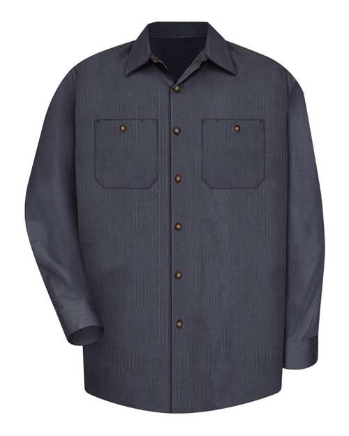 Red Kap Men's Industrial Long Sleeve Work Shirt - SP14 - EMBROIDERED